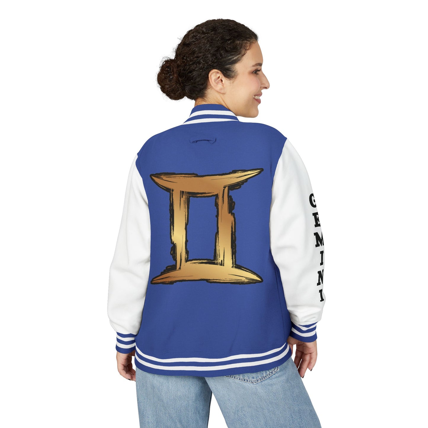 Gemini Heavyweight Letterman Jacket for Astrology Lovers, Perfect for Birthdays, Spiritual Gifts, Casual Wear, Zodiac Theme