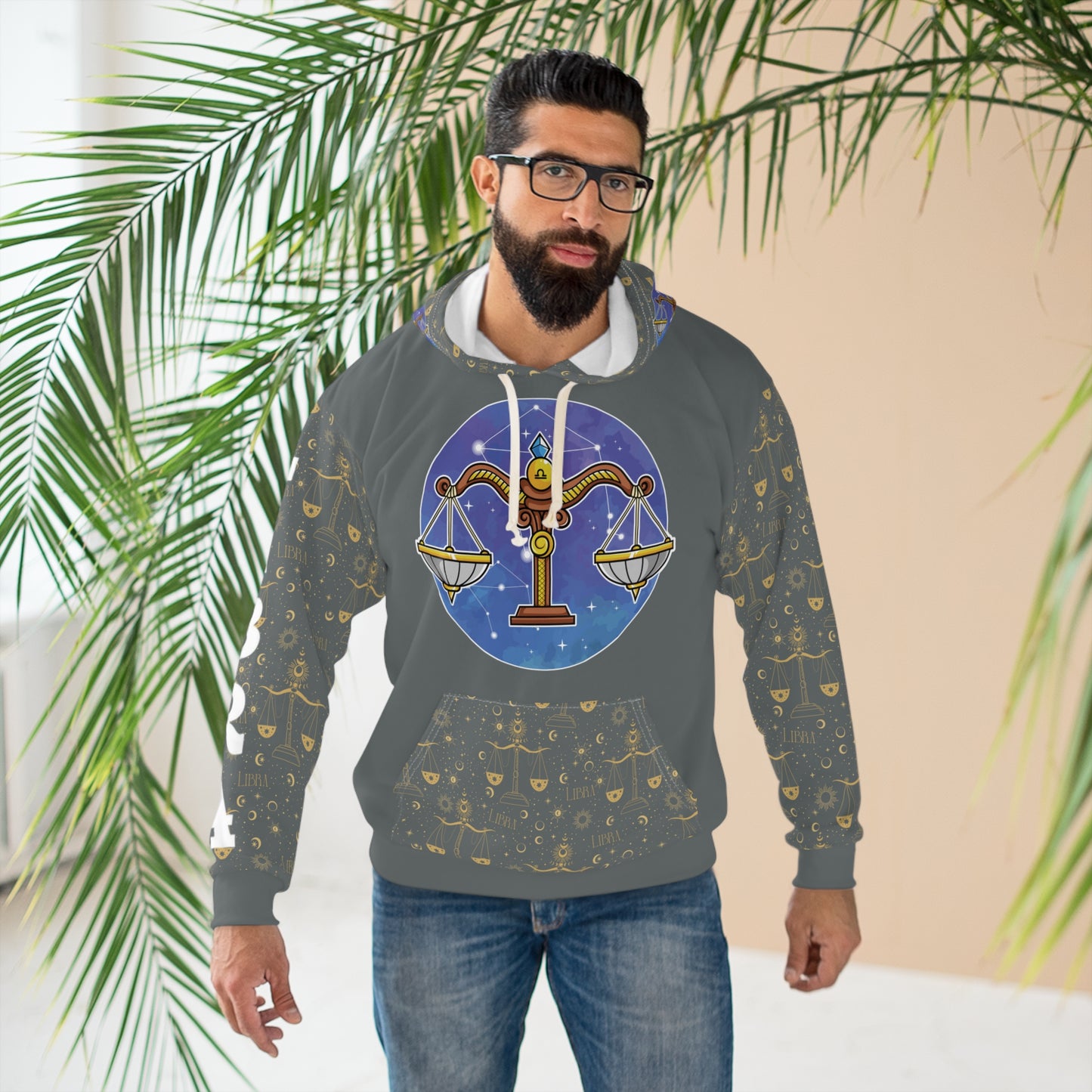 Libra Unisex Pullover Hoodie (Dark Grey)