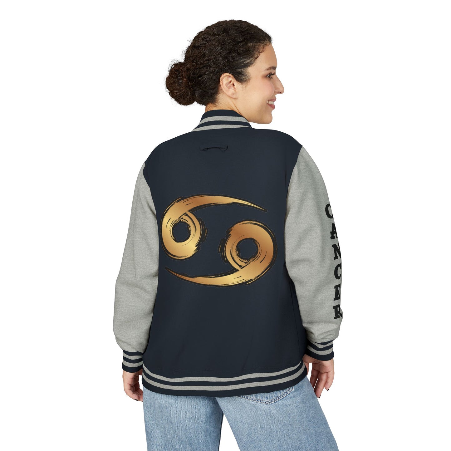 Cancer Zodiac Unisex Heavyweight Letterman Jacket, Astrology Gift, Sports Jacket, Personalized Gift, Birthday Gift, Astrology Apparel