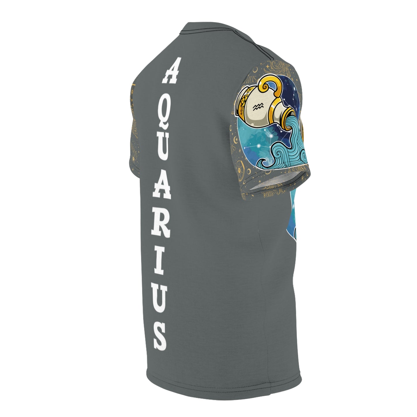 Aquarius Unisex Cut & Sew Tee (Dark Grey)