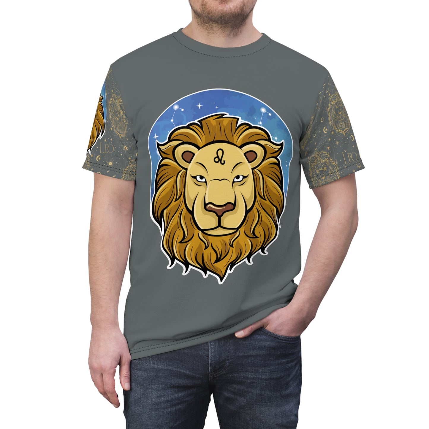 Leo Unisex Cut & Sew Tee (Dark Grey)