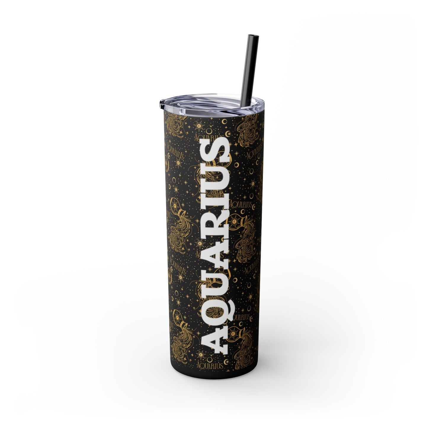 Aquarius Skinny Tumbler with Straw, 20oz