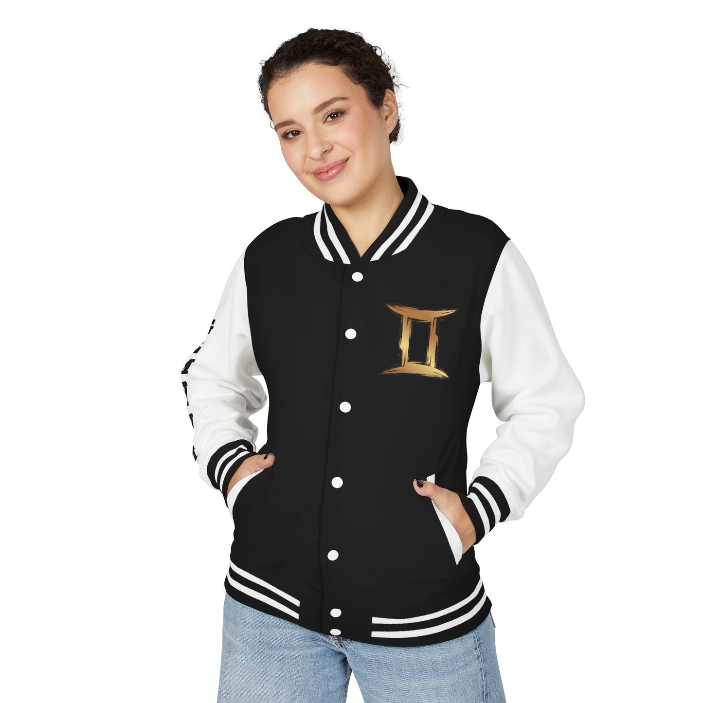 Gemini Heavyweight Letterman Jacket for Astrology Lovers, Perfect for Birthdays, Spiritual Gifts, Casual Wear, Zodiac Theme