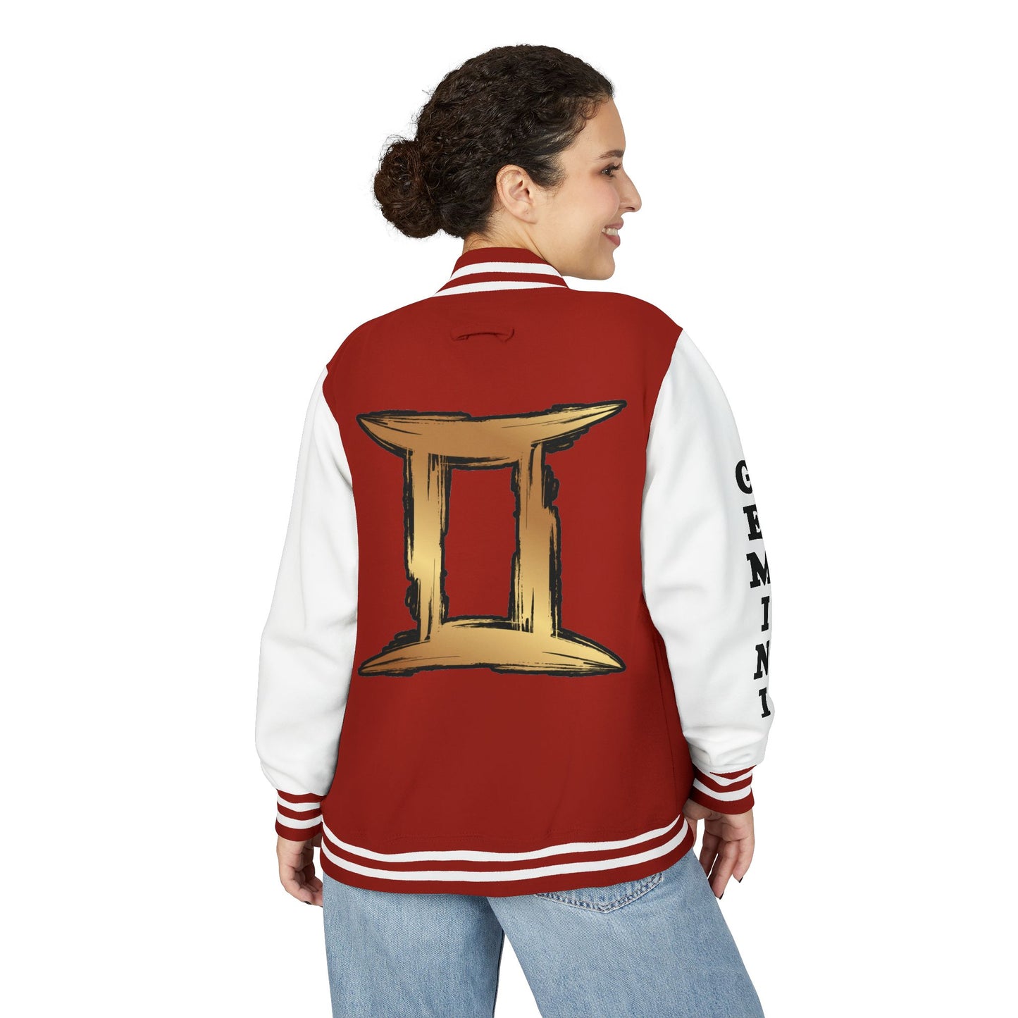 Gemini Heavyweight Letterman Jacket for Astrology Lovers, Perfect for Birthdays, Spiritual Gifts, Casual Wear, Zodiac Theme