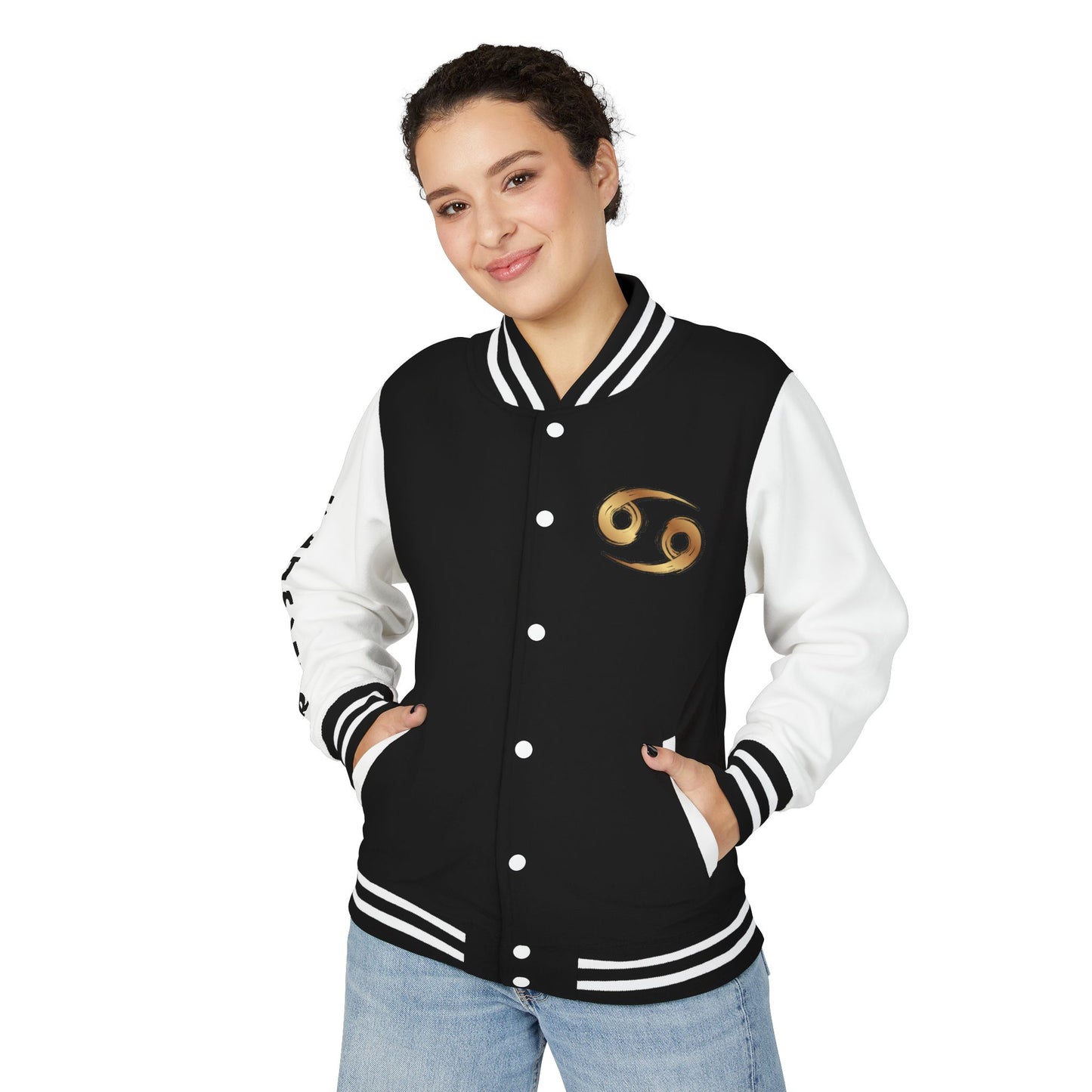 Cancer Zodiac Unisex Heavyweight Letterman Jacket, Astrology Gift, Sports Jacket, Personalized Gift, Birthday Gift, Astrology Apparel
