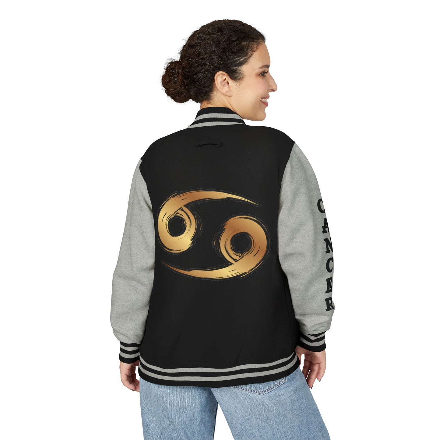 Cancer Zodiac Unisex Heavyweight Letterman Jacket, Astrology Gift, Sports Jacket, Personalized Gift, Birthday Gift, Astrology Apparel