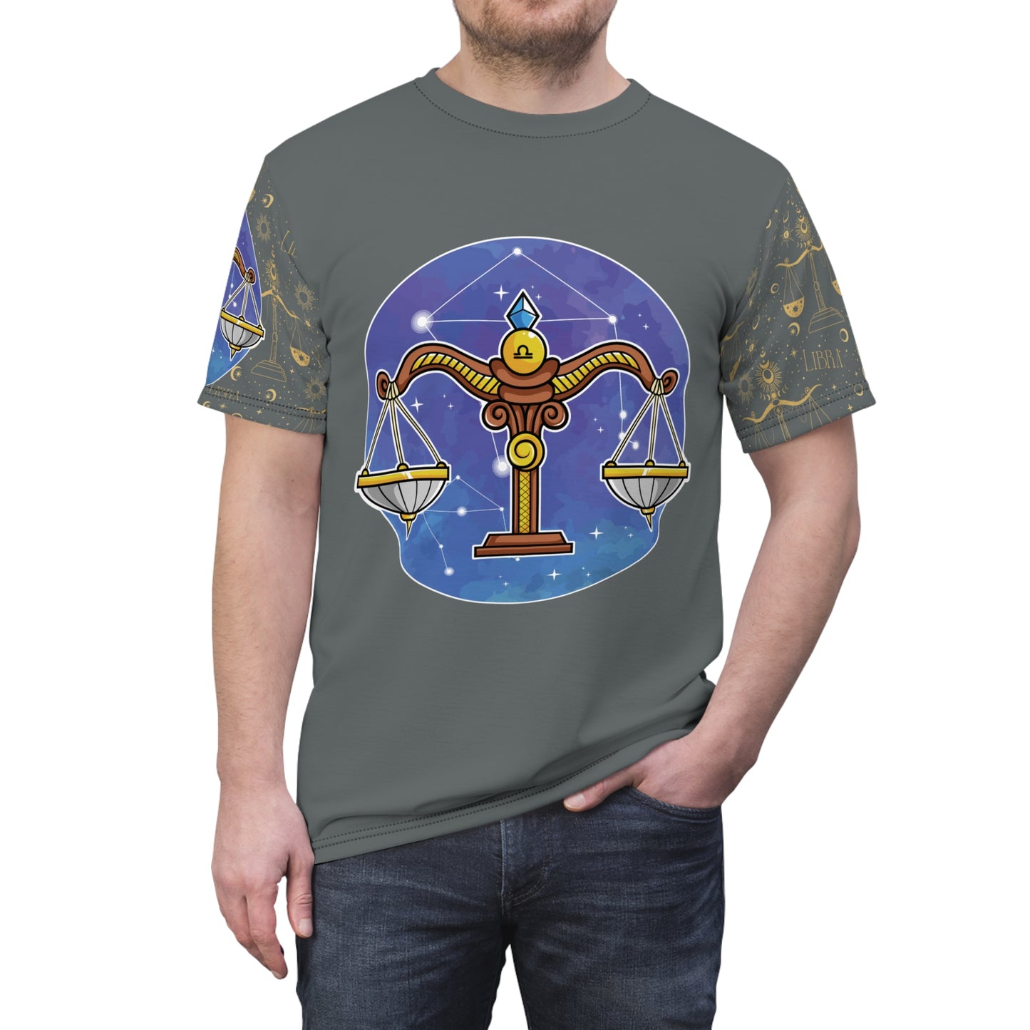 Libra Unisex Cut & Sew Tee (Dark Grey)