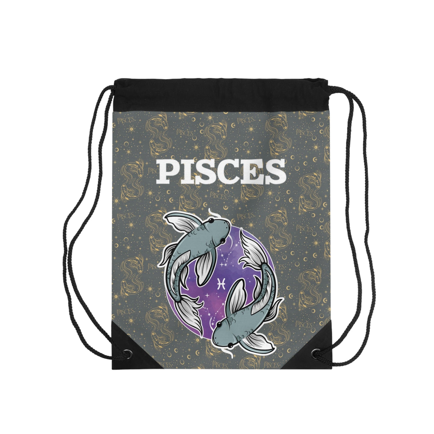 Pisces Drawstring Bag (Dark Grey)