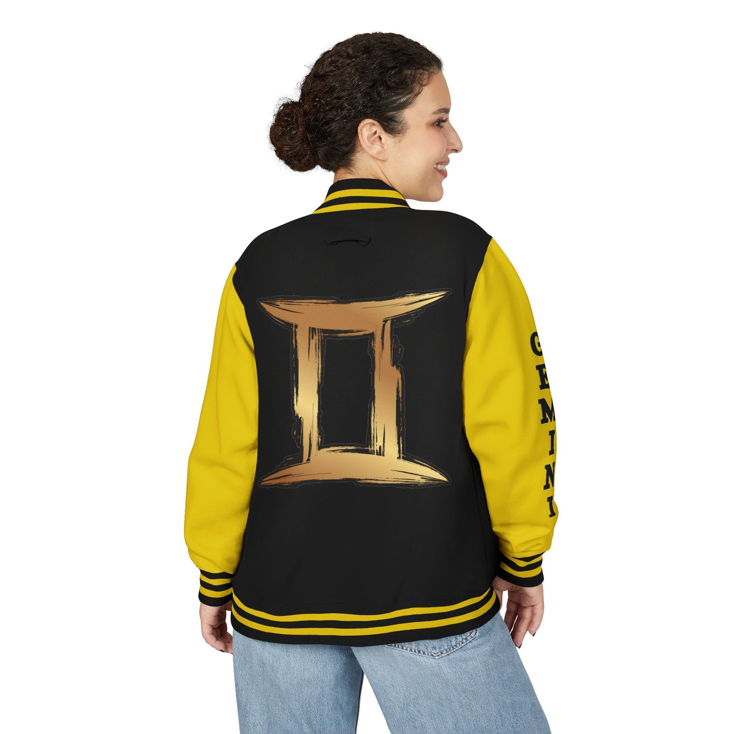 Gemini Heavyweight Letterman Jacket for Astrology Lovers, Perfect for Birthdays, Spiritual Gifts, Casual Wear, Zodiac Theme