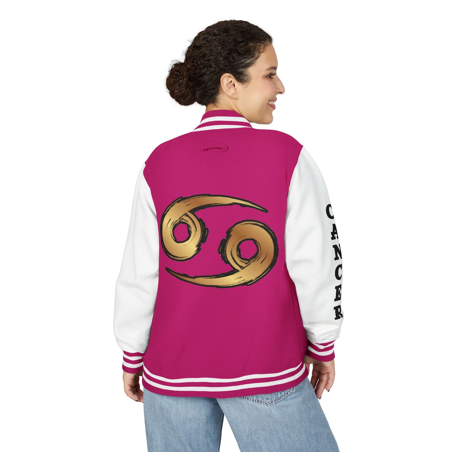 Cancer Zodiac Unisex Heavyweight Letterman Jacket, Astrology Gift, Sports Jacket, Personalized Gift, Birthday Gift, Astrology Apparel