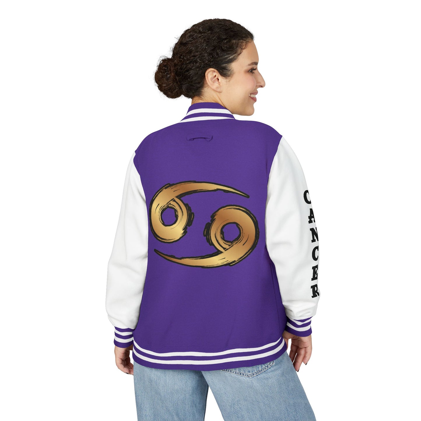 Cancer Zodiac Unisex Heavyweight Letterman Jacket, Astrology Gift, Sports Jacket, Personalized Gift, Birthday Gift, Astrology Apparel