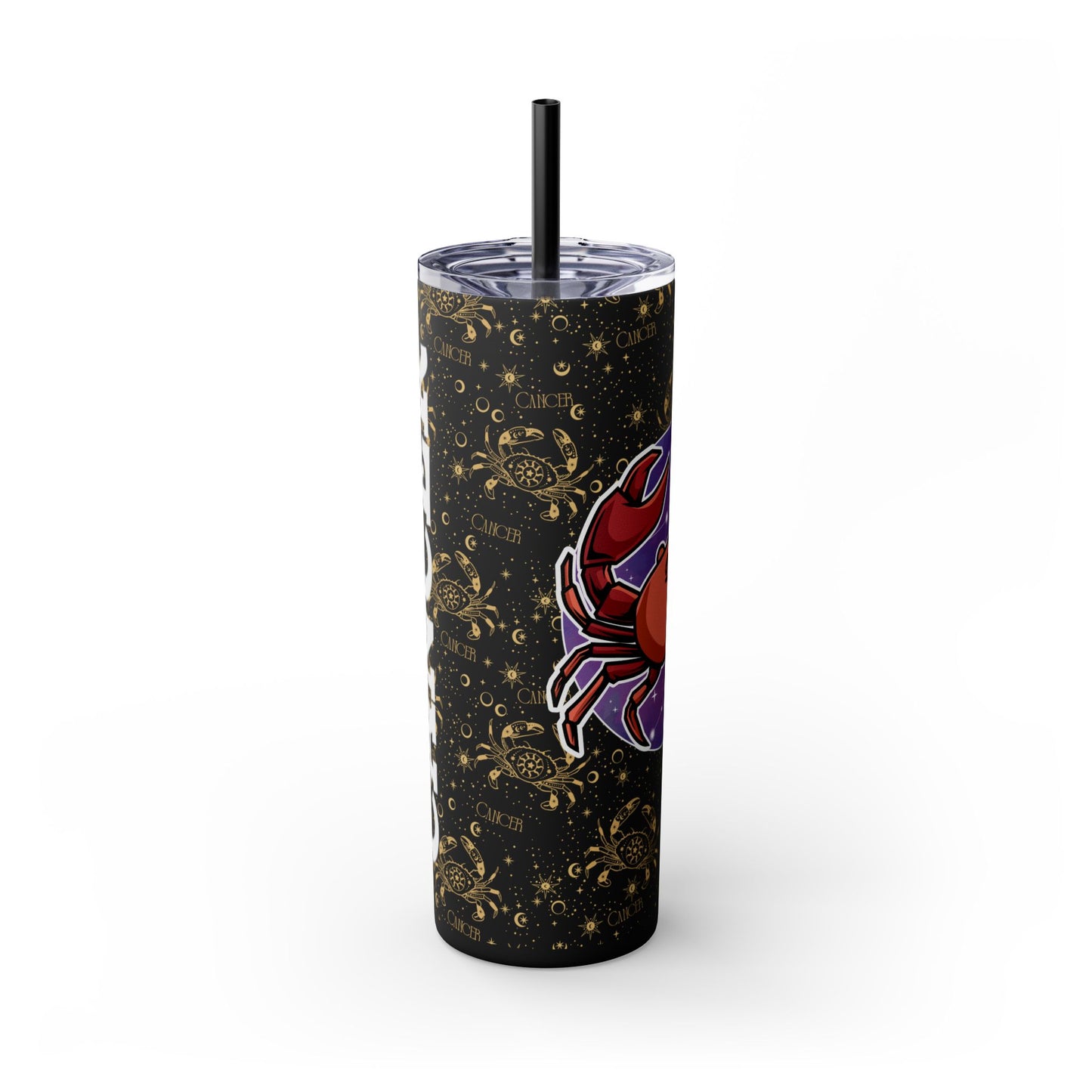 Cancer Skinny Tumbler with Straw, 20oz
