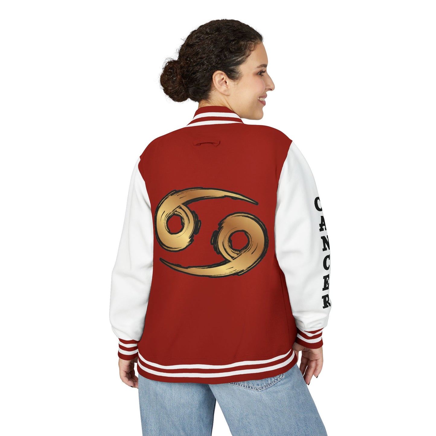 Cancer Zodiac Unisex Heavyweight Letterman Jacket, Astrology Gift, Sports Jacket, Personalized Gift, Birthday Gift, Astrology Apparel