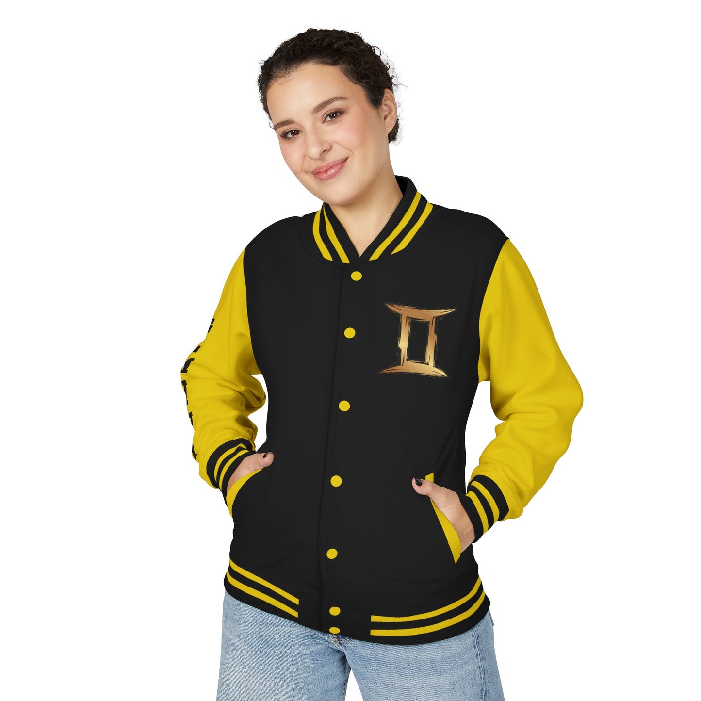 Gemini Heavyweight Letterman Jacket for Astrology Lovers, Perfect for Birthdays, Spiritual Gifts, Casual Wear, Zodiac Theme