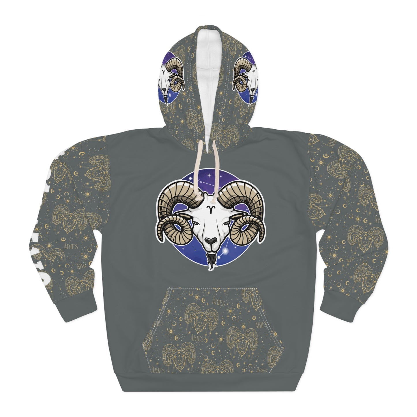 Aries Unisex Pullover Hoodie (Dark Grey)