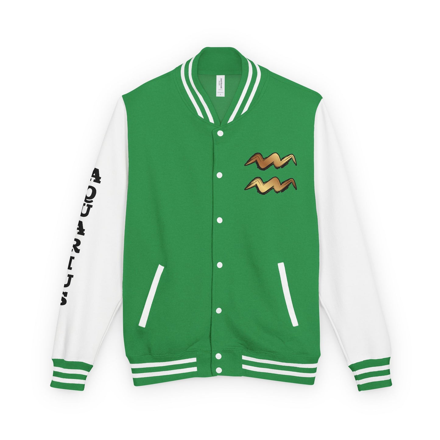 Unisex Heavyweight Aquarian Letterman Jacket, Personalized Varsity Style, Gift for Aquarius Birthdays, Trendy Fashion Statement, [...]