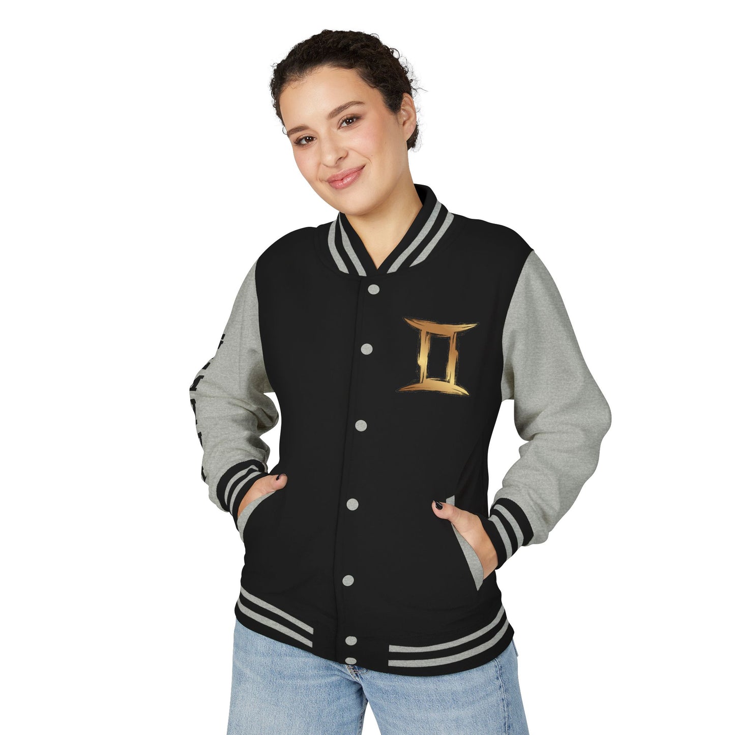 Gemini Heavyweight Letterman Jacket for Astrology Lovers, Perfect for Birthdays, Spiritual Gifts, Casual Wear, Zodiac Theme