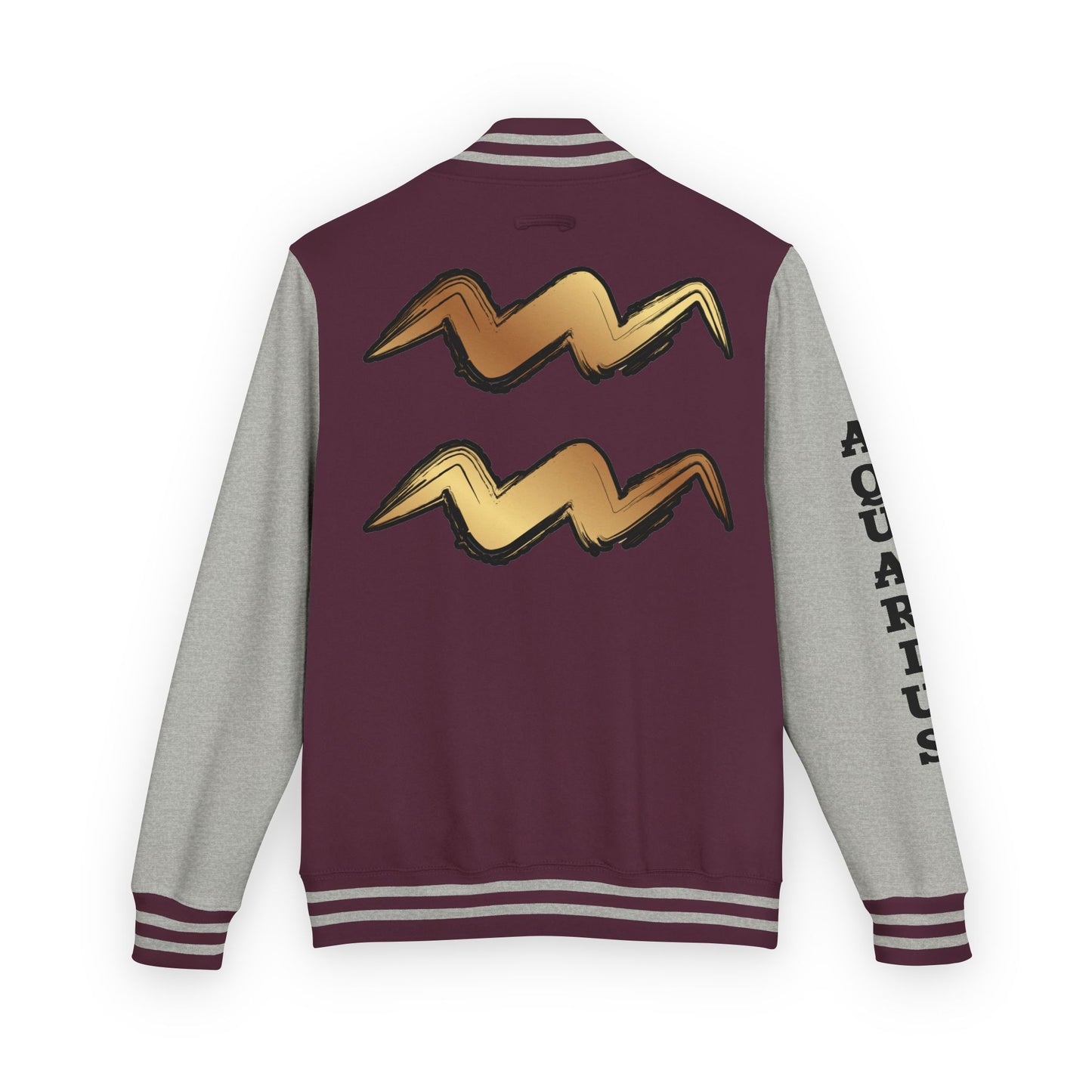 Unisex Heavyweight Aquarian Letterman Jacket, Personalized Varsity Style, Gift for Aquarius Birthdays, Trendy Fashion Statement, [...]