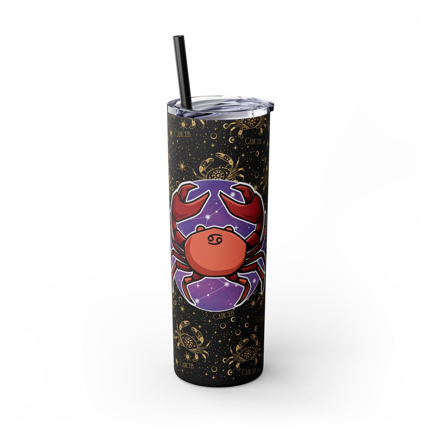 Cancer Skinny Tumbler with Straw, 20oz