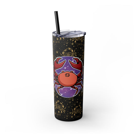 Cancer Skinny Tumbler with Straw, 20oz