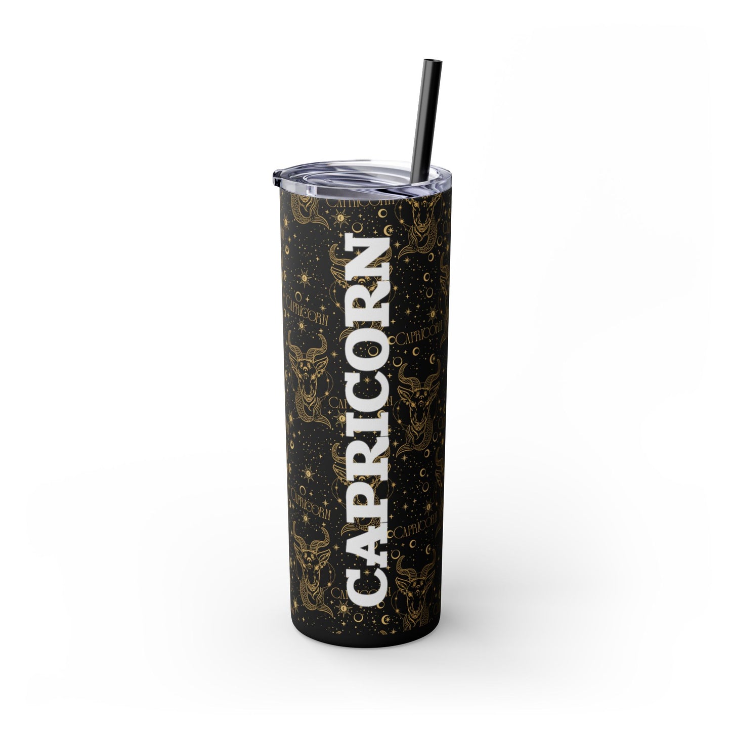 Capricorn Skinny Tumbler with Straw, 20oz