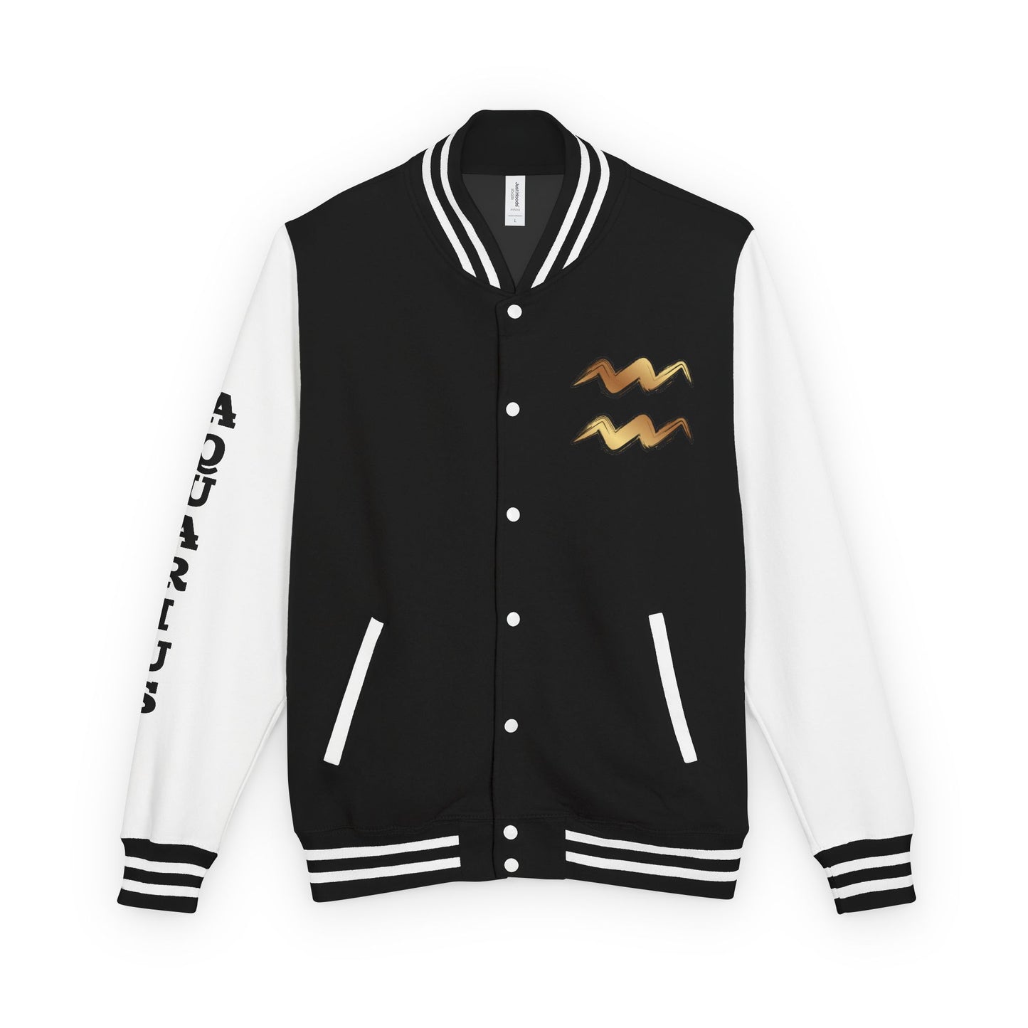 Unisex Heavyweight Aquarian Letterman Jacket, Personalized Varsity Style, Gift for Aquarius Birthdays, Trendy Fashion Statement, [...]