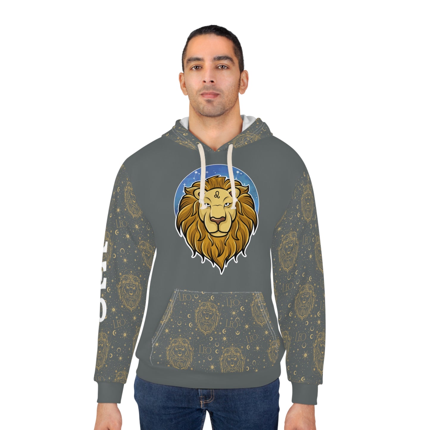 Leo Unisex Pullover Hoodie (Dark Grey)