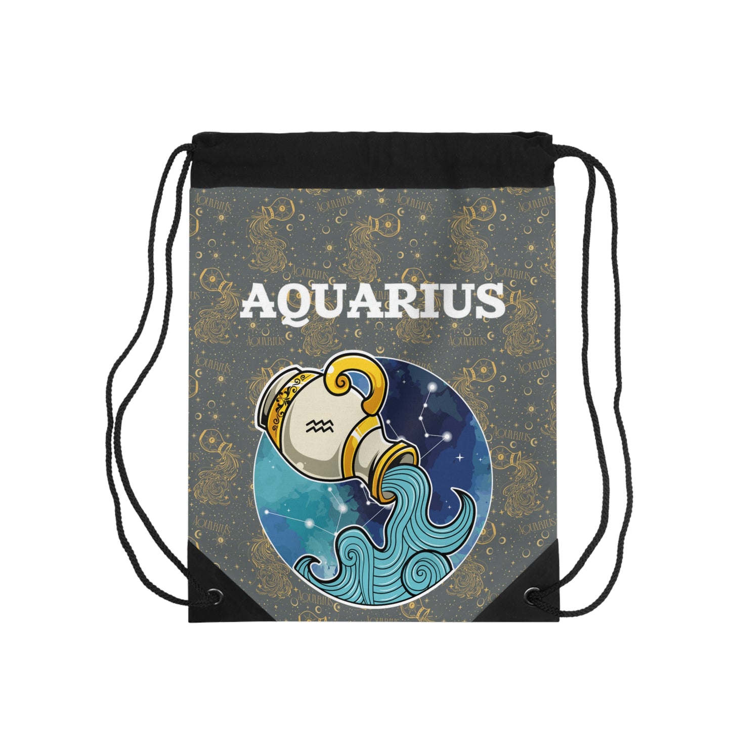 Aquarius Drawstring Bag (Dark Grey)