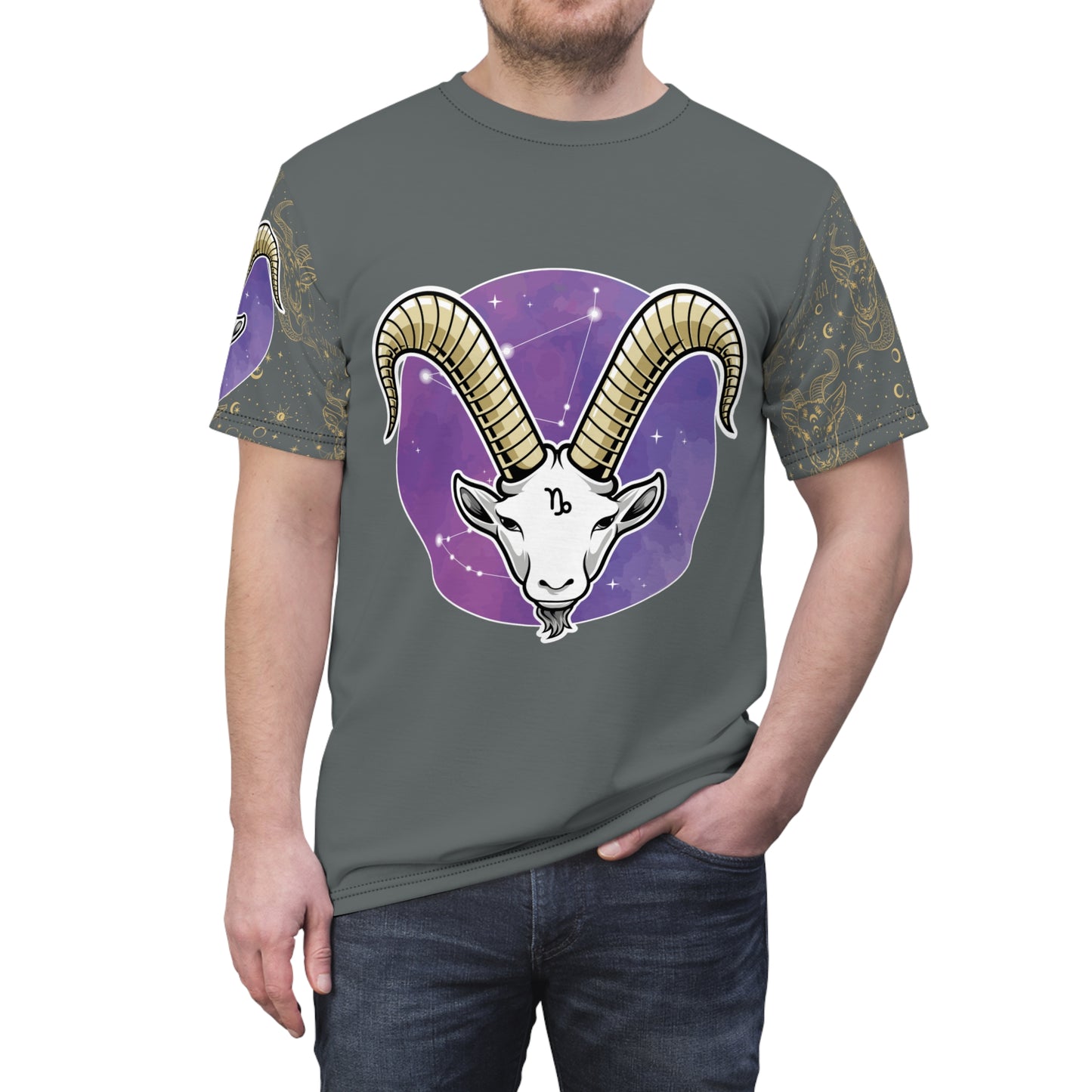 Capricorn Unisex Cut & Sew Tee (Dark Grey)