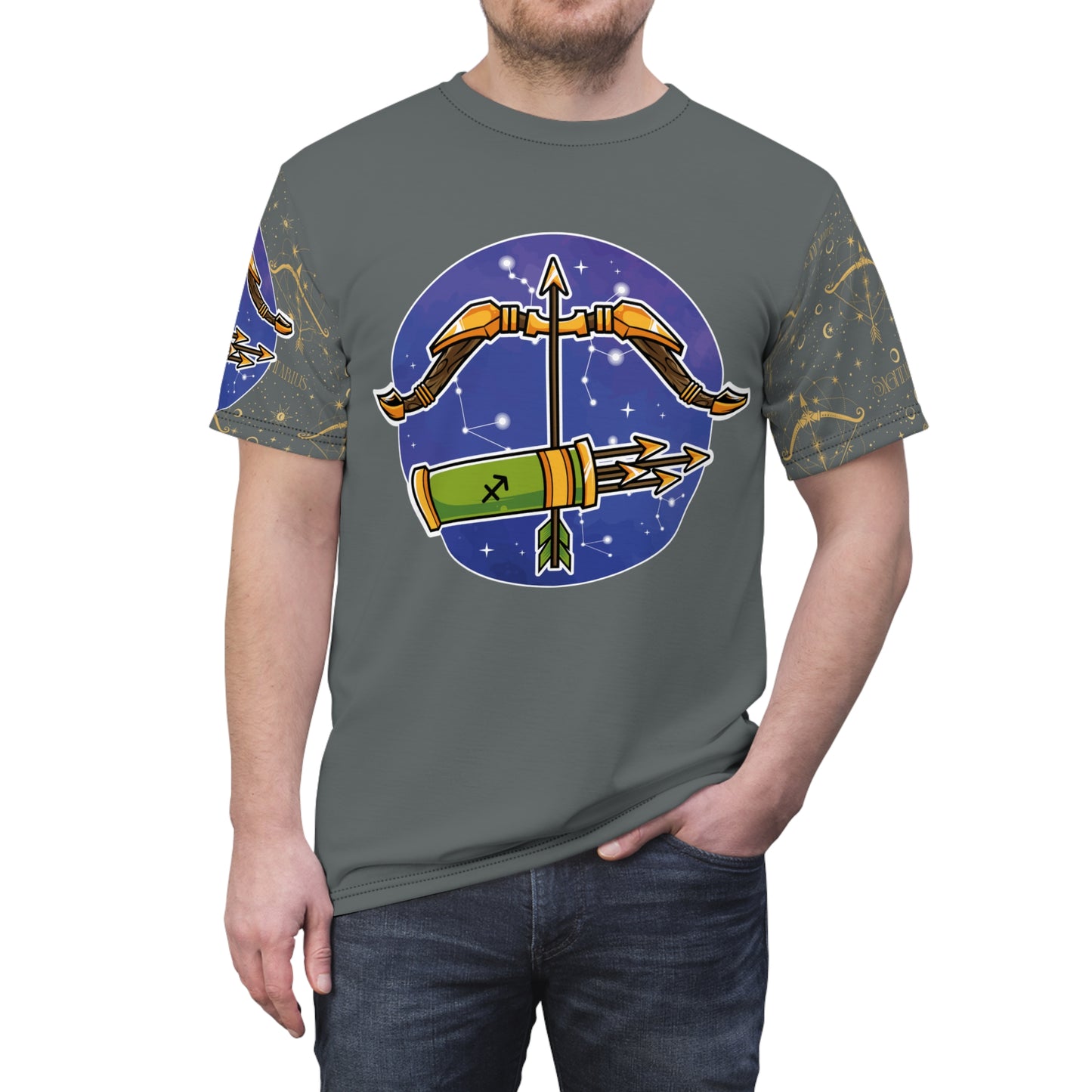 Sagittarius Unisex Cut & Sew Tee (Dark Grey)