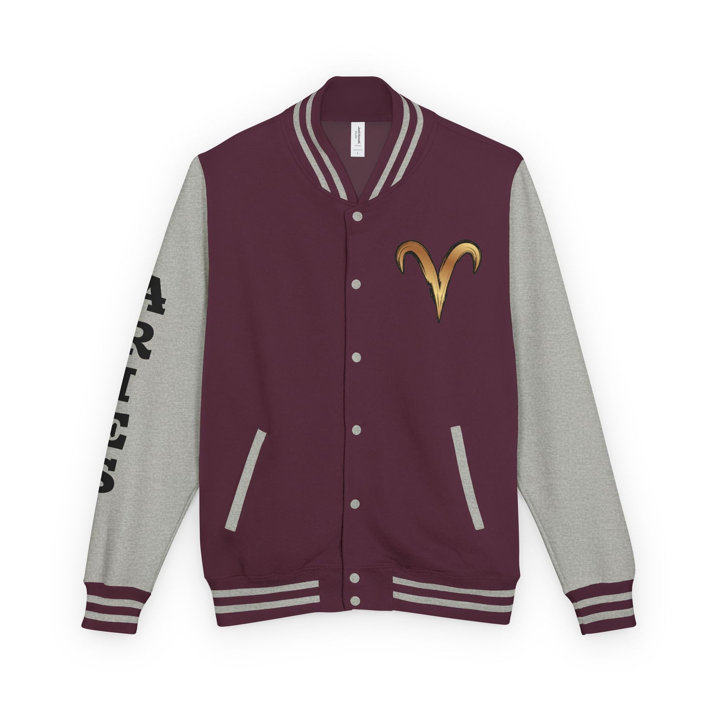 Aries Unisex Heavyweight Letterman Jacket, Zodiac Style Jacket, Astrology Apparel, Birthday Gift, Personalized Outerwear