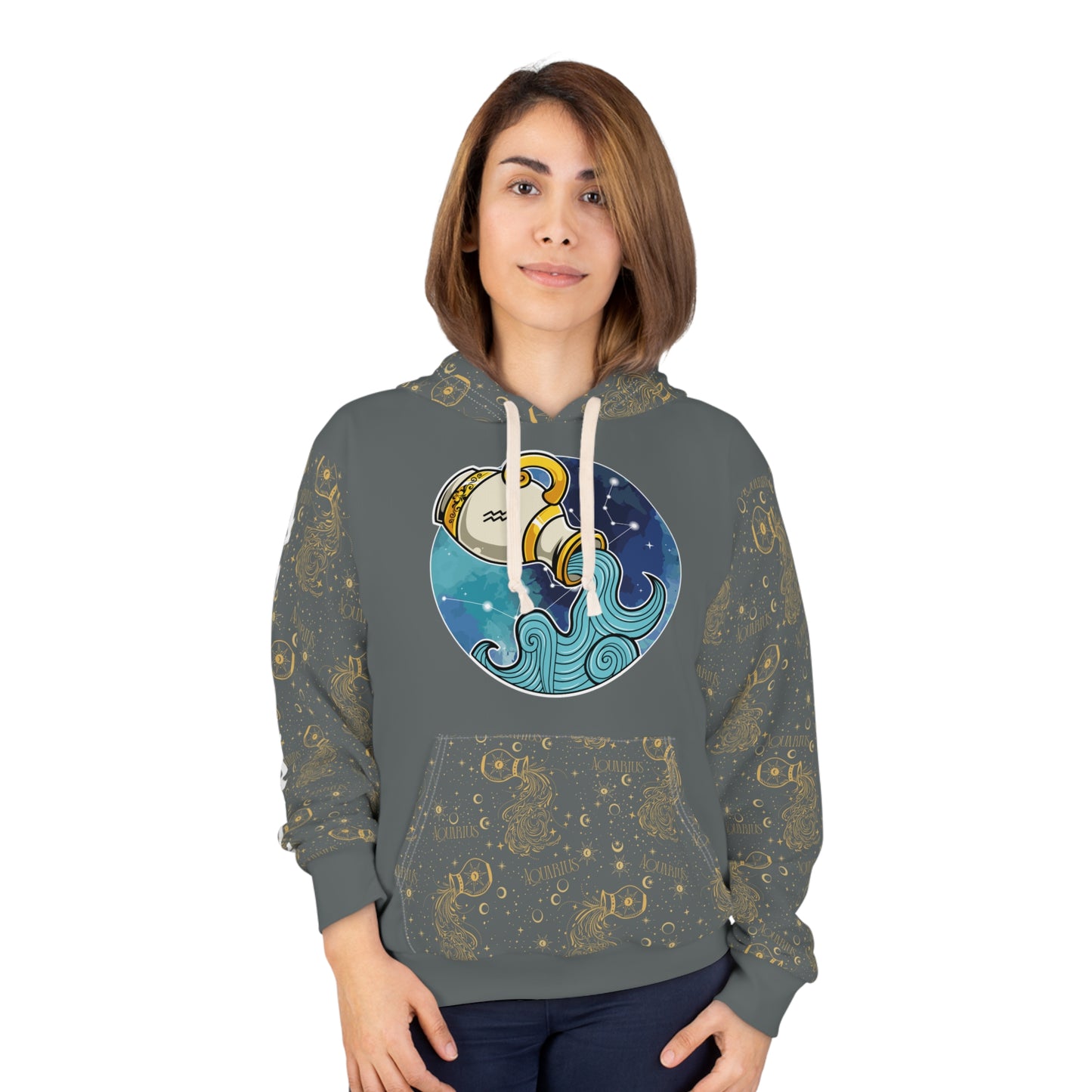 Aquarius Unisex Pullover Hoodie (Dark Grey)