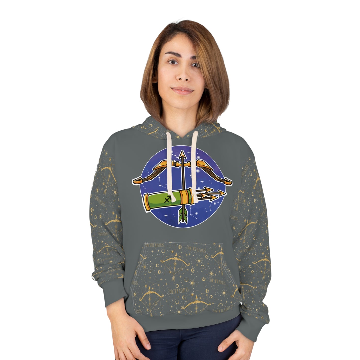 Sagittarius Unisex Pullover Hoodie (Dark Grey)
