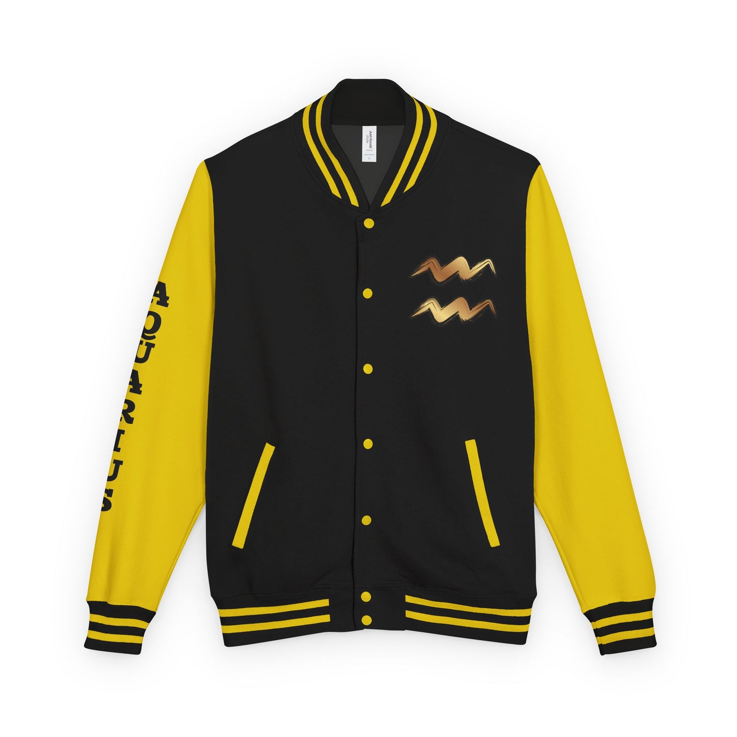 Unisex Heavyweight Aquarian Letterman Jacket, Personalized Varsity Style, Gift for Aquarius Birthdays, Trendy Fashion Statement, [...]