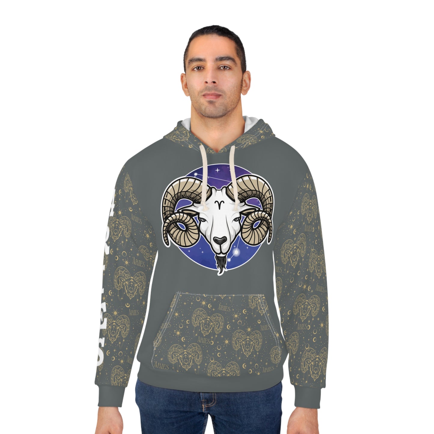 Aries Unisex Pullover Hoodie (Dark Grey)