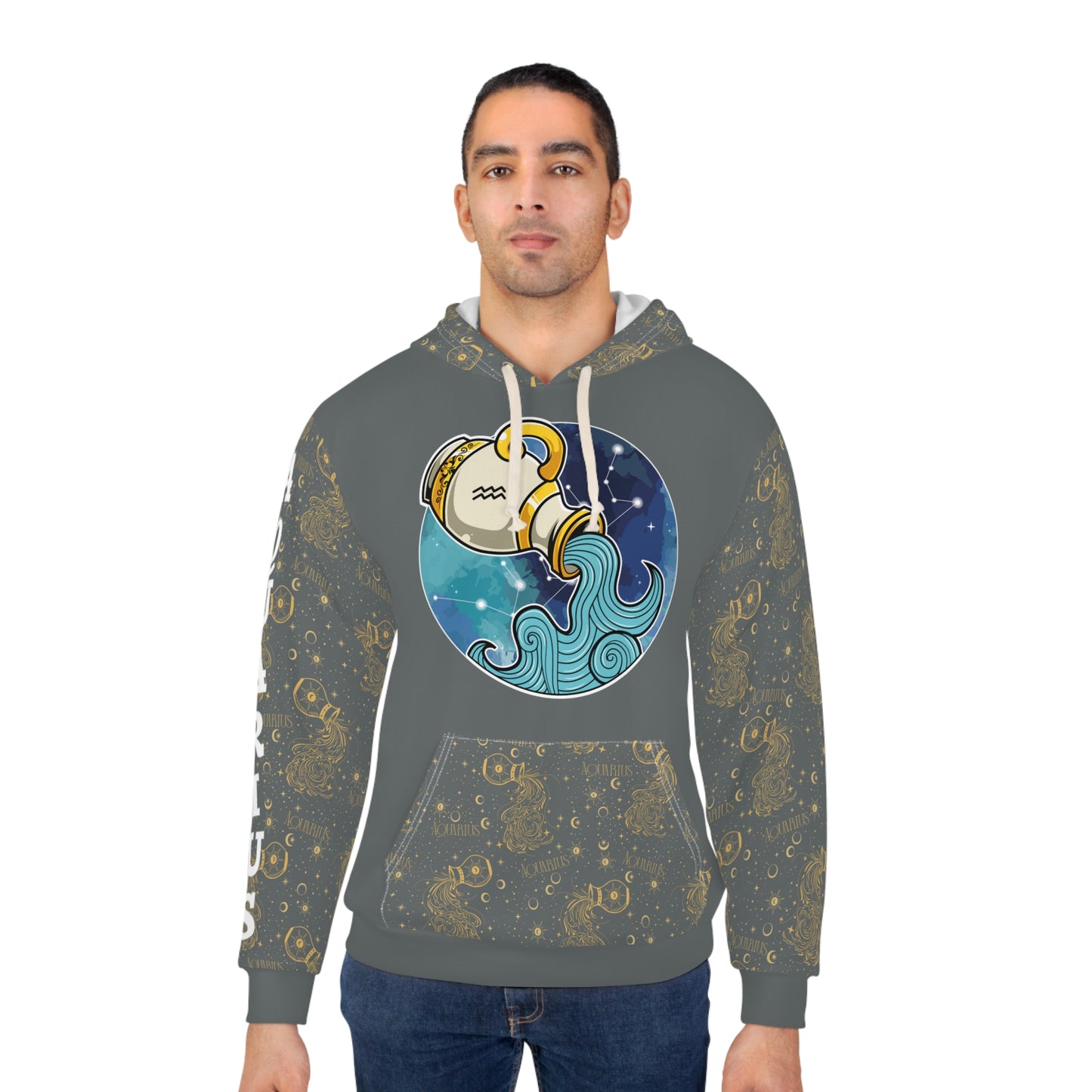 Aquarius Unisex Pullover Hoodie (Dark Grey)