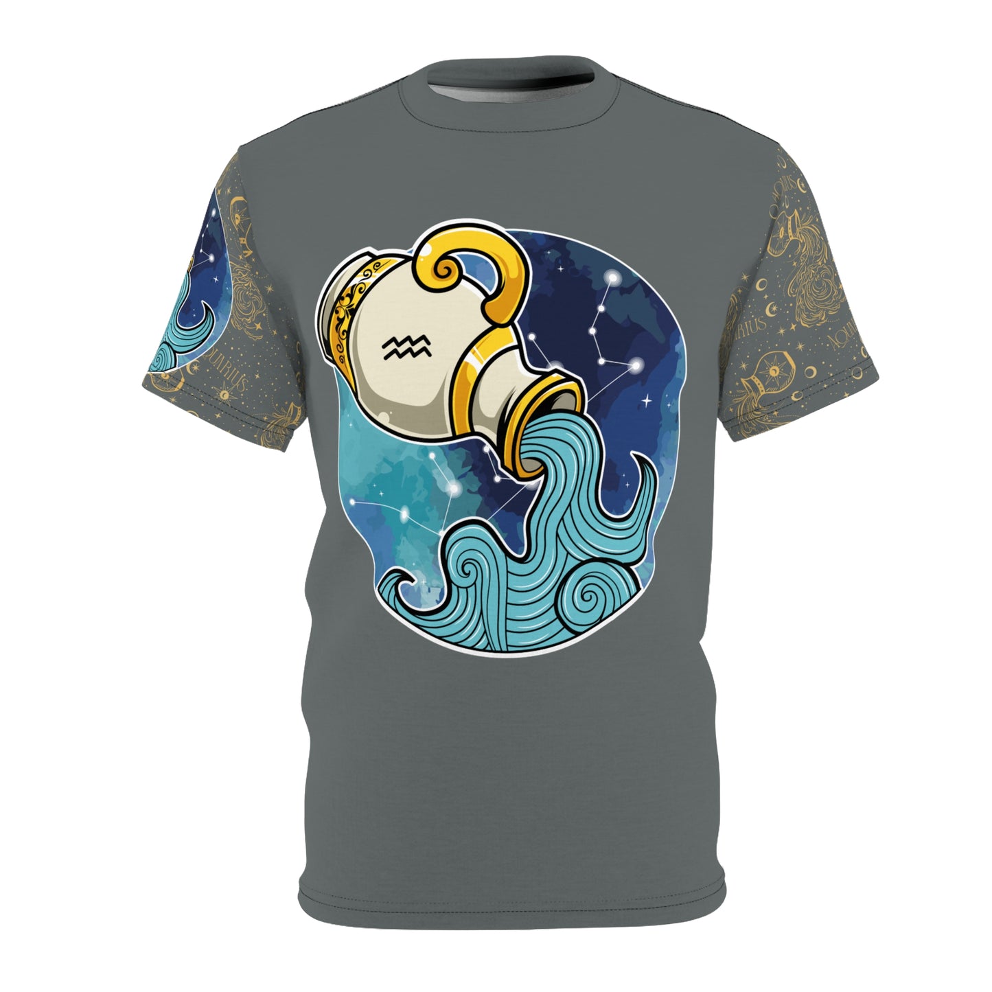 Aquarius Unisex Cut & Sew Tee (Dark Grey)