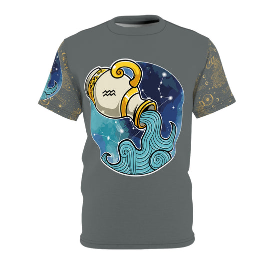 Aquarius Unisex Cut & Sew Tee (Dark Grey)