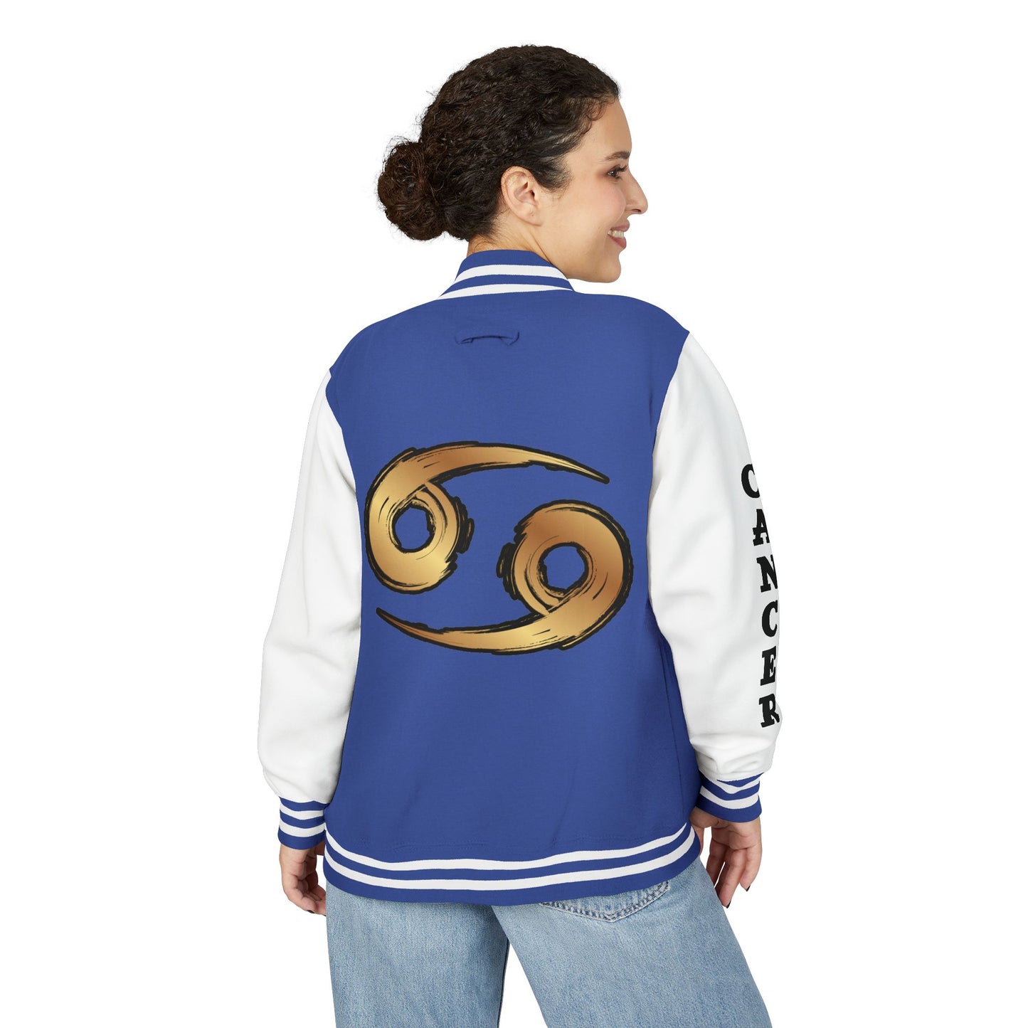 Cancer Zodiac Unisex Heavyweight Letterman Jacket, Astrology Gift, Sports Jacket, Personalized Gift, Birthday Gift, Astrology Apparel