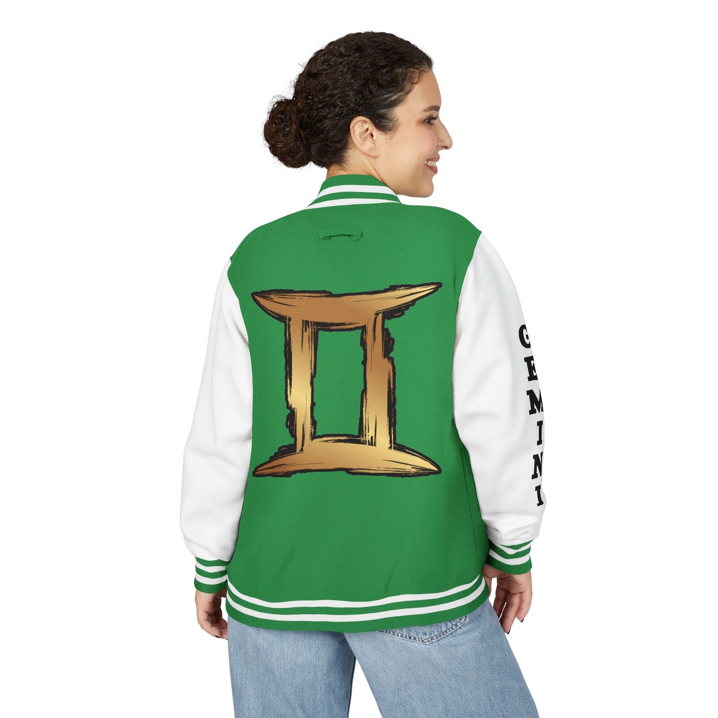 Gemini Heavyweight Letterman Jacket for Astrology Lovers, Perfect for Birthdays, Spiritual Gifts, Casual Wear, Zodiac Theme